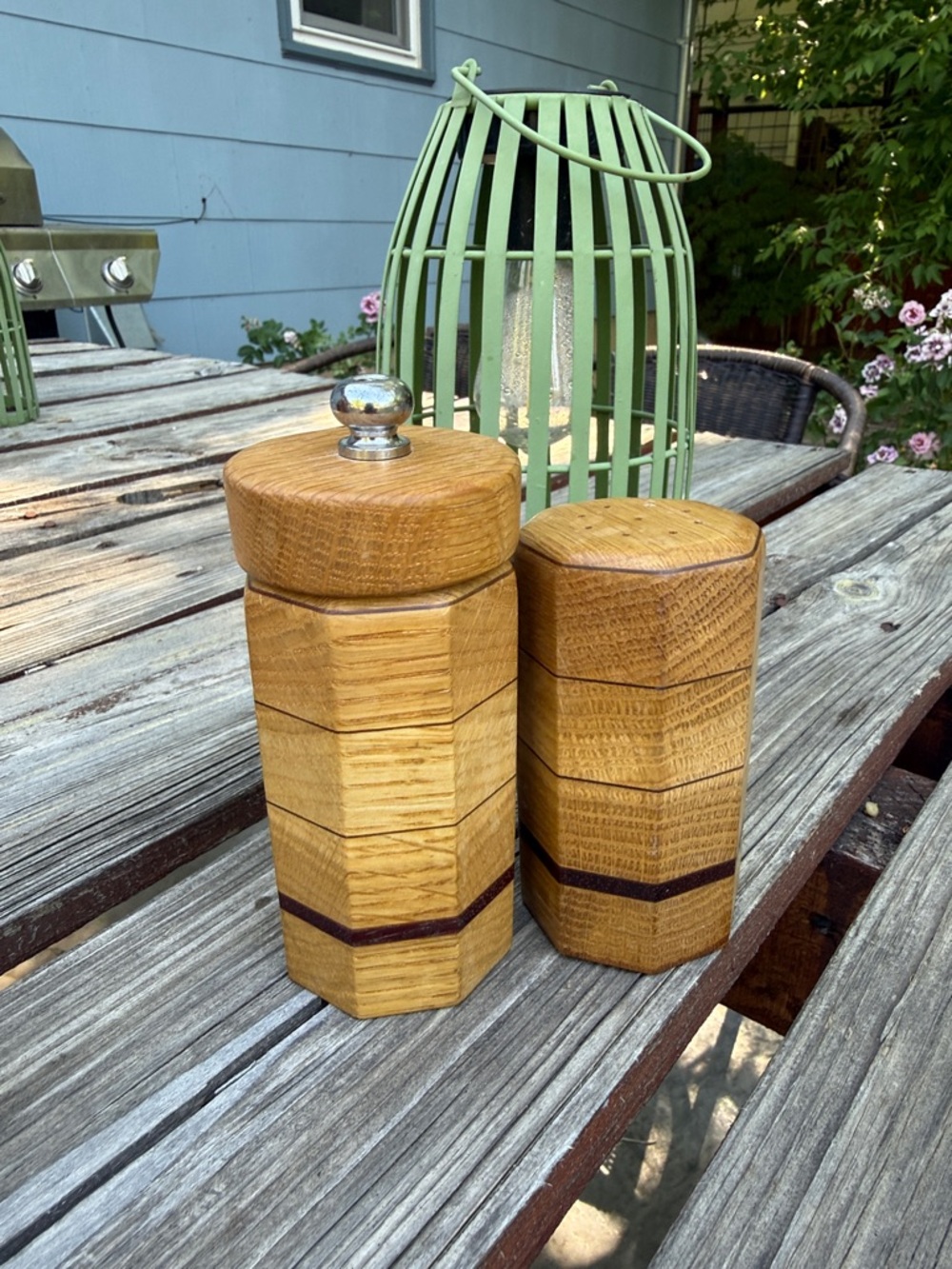 Borel France Teak Salt and Pepper Shakers in a Pair